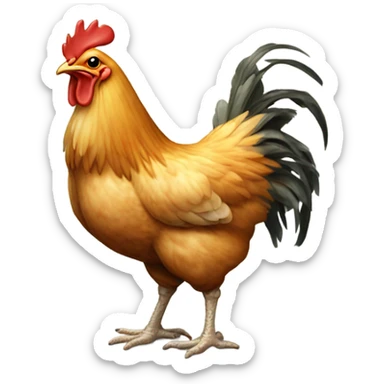 Chicken and worm sticker