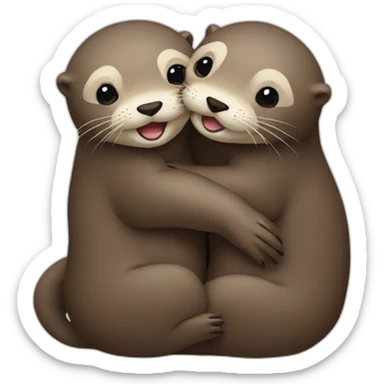 Otters huging eatch other sticker