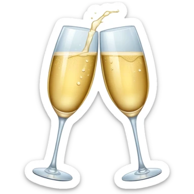 Champagne glasses clinking together sticker