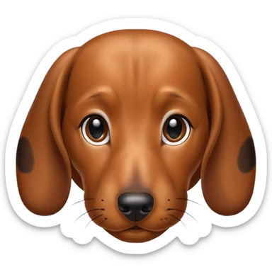 Dachshund's face (not hairy, black and brown spots) sticker