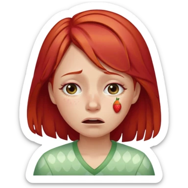 Crying but strawberry and red girly vibes sticker