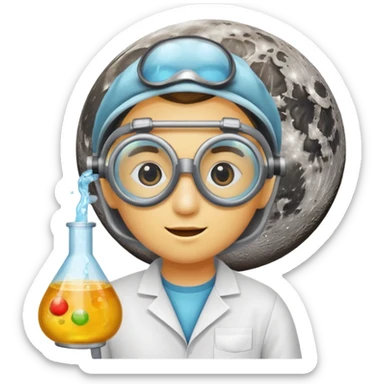 moon with lab goggles after potion blast sticker