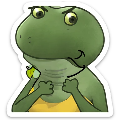 Yellow woman holding neck crossed hands and crossed tongue out sticker