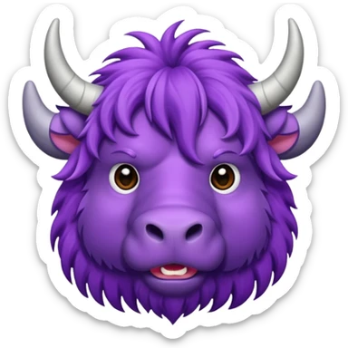 a purple yak Head sticker