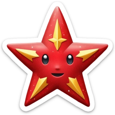 red star glitter space sticker