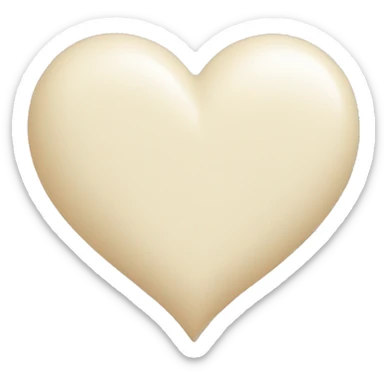 Cream coloured heart  sticker
