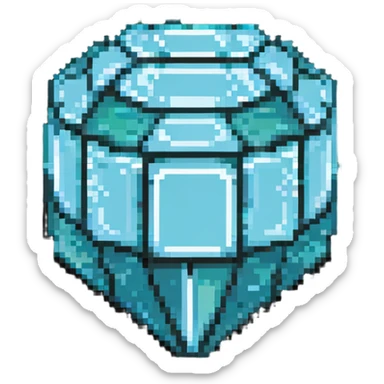 blocky pixelated Minecraft diamond emoji, less realistic sticker