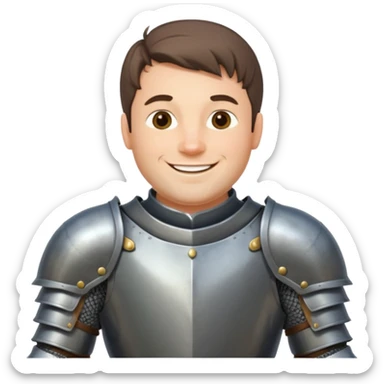 A medieval knight with a belly too big for his armor sticker