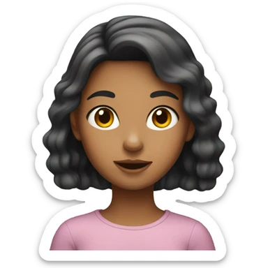 girl with cat face sticker