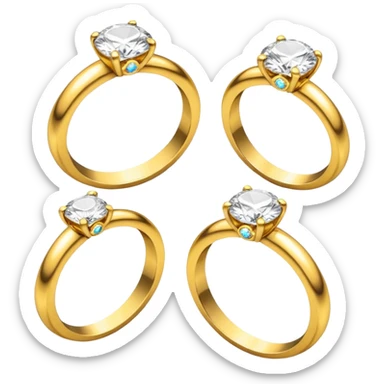 Aliança de ouro com brilhante sticker