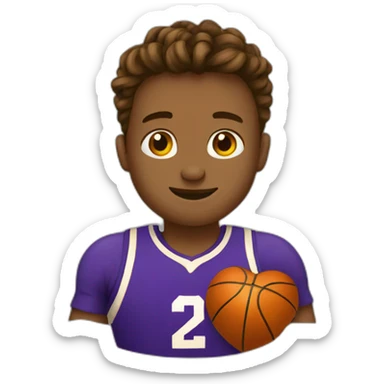 Basketball heart sticker