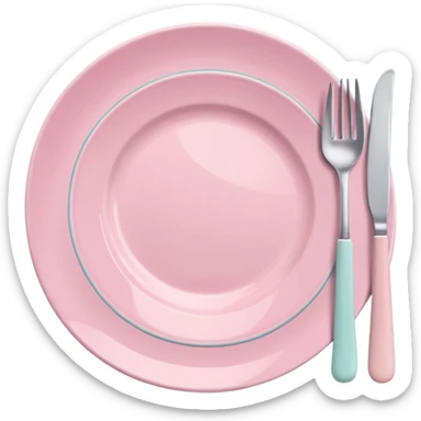 Make a plate with cutlery, light pink tones, but you can use other colors sticker