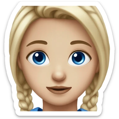 portrait of a girl with blue eyes sticker