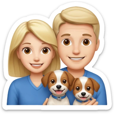 couple and their pet dog sticker
