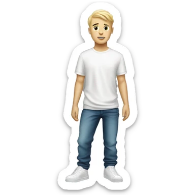 very white boy with streetwear style sticker