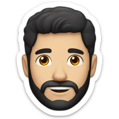 a spanish guy with a black earing and black short hair and black beard sticker