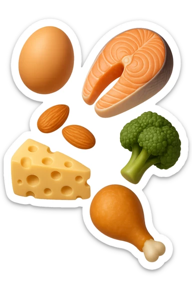 EMOJI STILE IPHONE 3D DI proteine, fibre, grassi sani che fluttuano in aria, iperrealistico 4k sticker