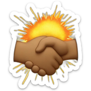 Fist bump with explosion sticker