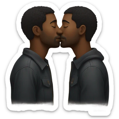 two black men kissing sticker
