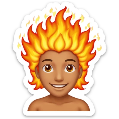 smile with the fire brain sticker