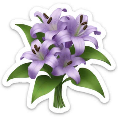 Violet lily bouquet sticker