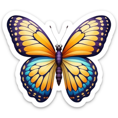 A butterfly emerging from a cocoon and flying towards us  sticker