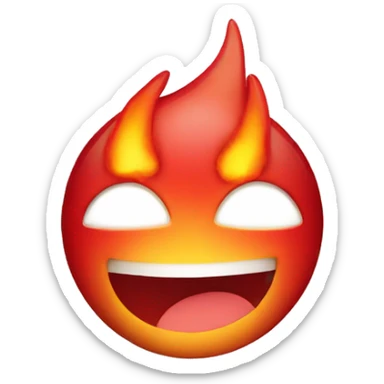Smiling emoji with fire heart eyes sticker