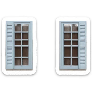 Wood shutters on house sticker