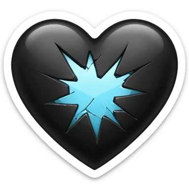 Black heart broken sticker
