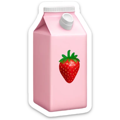 light pink strawberry milk carton sticker