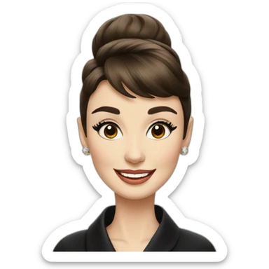 Audrey Hepburn smiling sticker