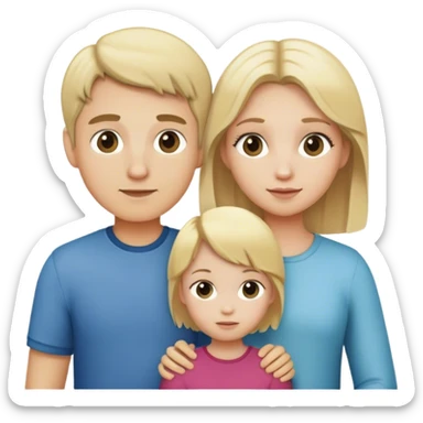 family of 4 boy and gil blonde sticker