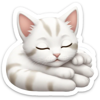 Cute kitten white sleeping anime sticker