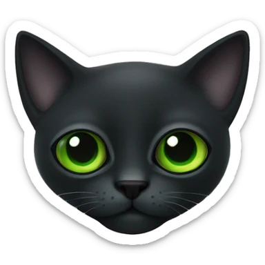 Gato negro ojos verdes sticker