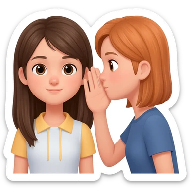 whispering in ear girl and girl sticker
