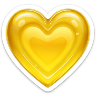 heart shade yellow color sour jelly sticker