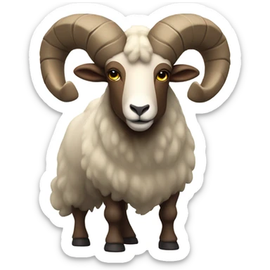 Ram with long horns sticker