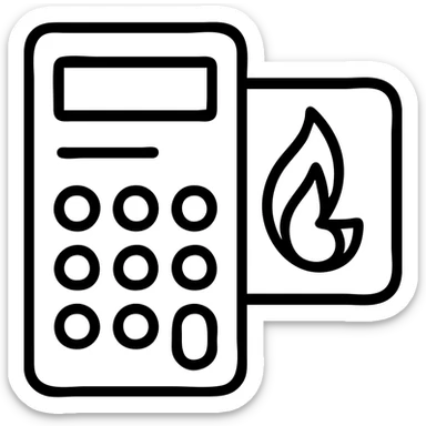 Gazprom Pay financial transaction icon with gas flame symbol and payment terminal sticker