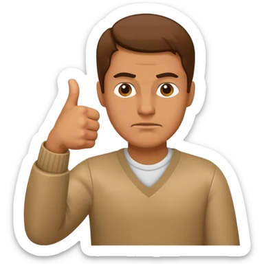 man giving a thumbs-down sticker