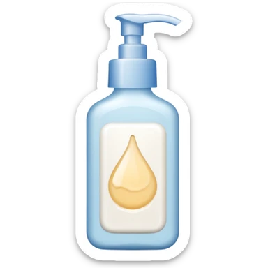 Lotion exiting a lotion bottle sticker