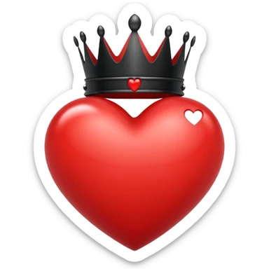 heart with a black crown sticker
