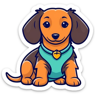 Long haired dachshund girl sticker