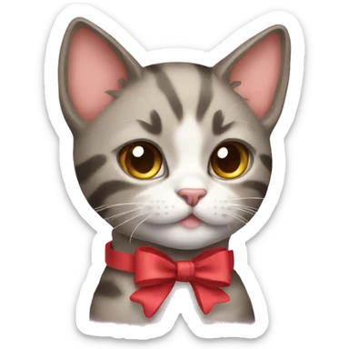 Cat with a bow sticker