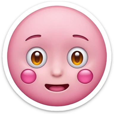 Pink emoji face sticker