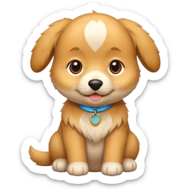 a bright puppy (less cheeks and less hair) sticker