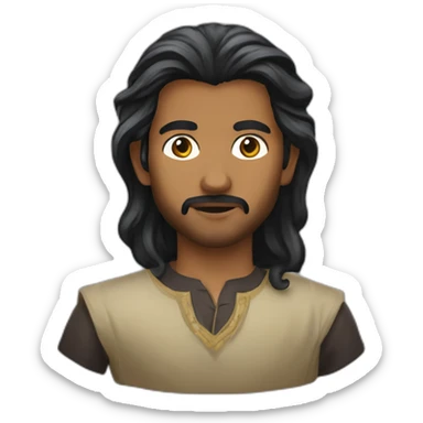 Sri Lankan d&d master long dark hair  sticker