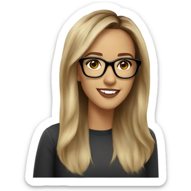 Caucasian Jessica alba with glasses  sticker