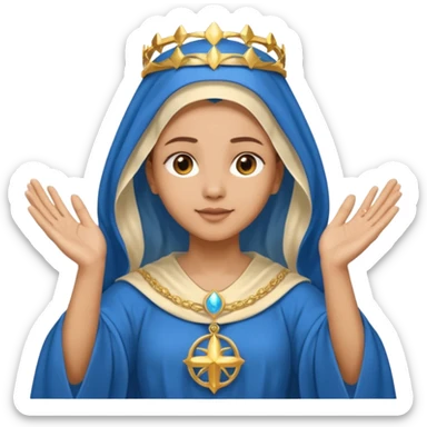 Nossa senhora das graças com aura e mãos abertas  sticker