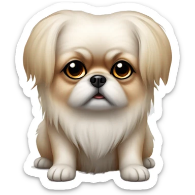 Pekinese white small dog   sticker