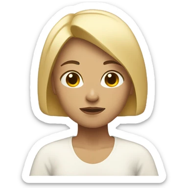 Girl with short blond hair meditating  sticker